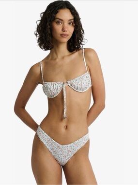 Onia Rosie Bikini Top and Chiara Bottom in Floral White Multi